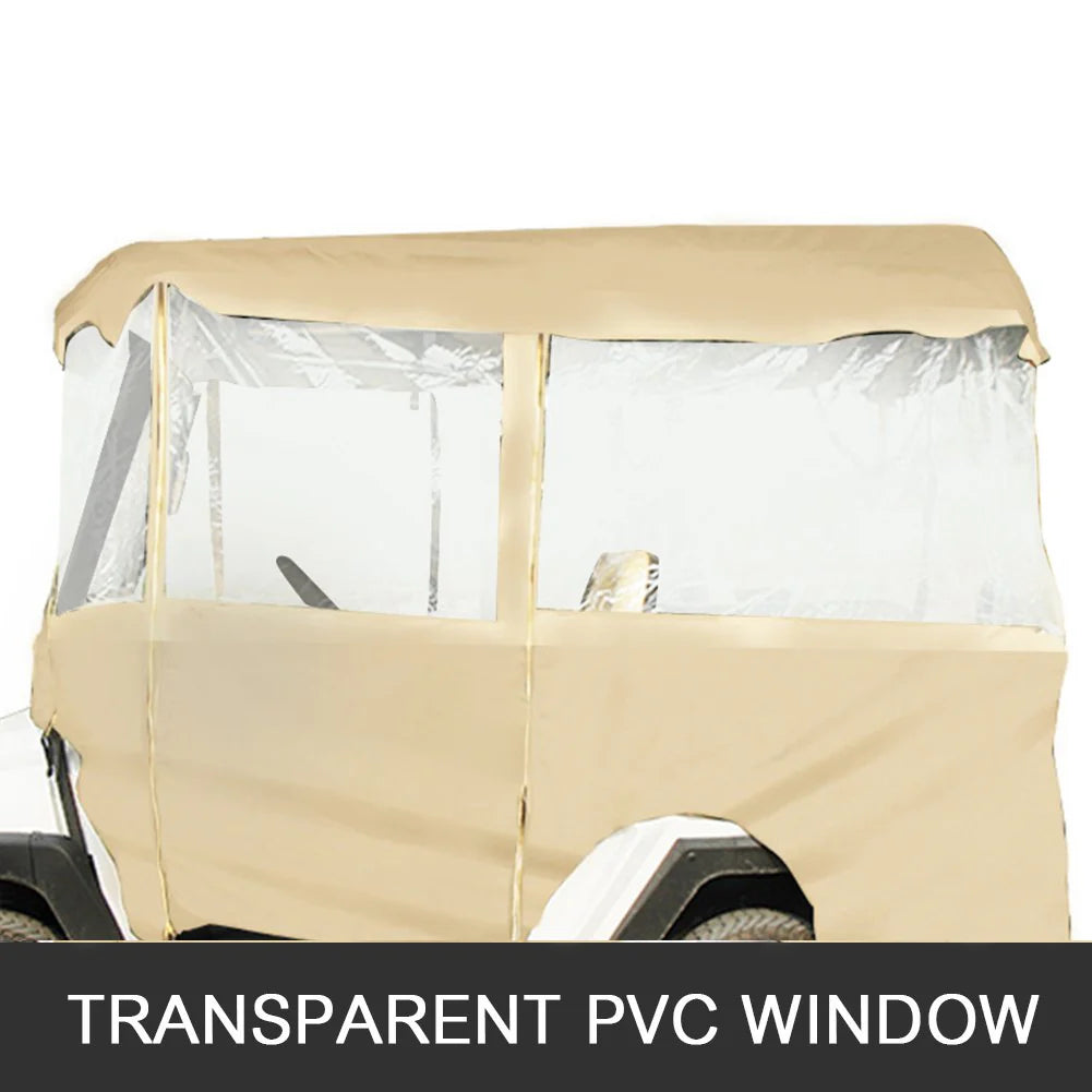 VEVOR Golf Cart Enclosure, 4-Person Golf Cart Cover, 4-Sided Fairway Deluxe, 300D Waterproof Driving Enclosure with Transparent Windows, Fit for EZGO, Club Car, Yamaha Cart (Roof up to 78.7''L)