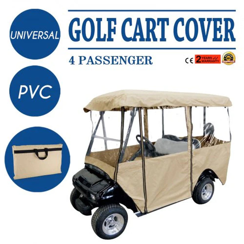 VEVOR Golf Cart Enclosure, 4-Person Golf Cart Cover, 4-Sided Fairway Deluxe, 300D Waterproof Driving Enclosure with Transparent Windows, Fit for EZGO, Club Car, Yamaha Cart (Roof up to 78.7''L)